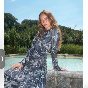 Sea New York Black and White Long Sleeve Dress